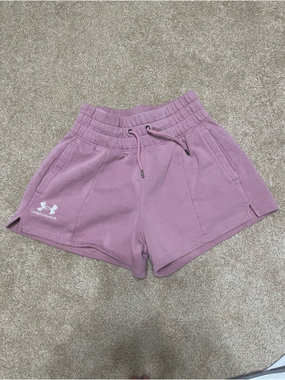 Under Armour Women's Dusty Mauve Drawstring Athletic Shorts